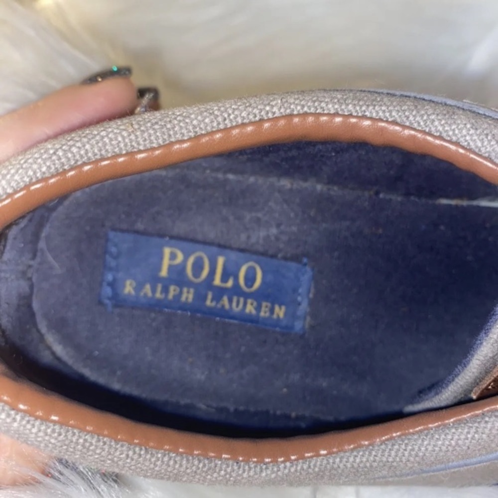 Polo Ralph Lauren Faxon Low Gray Canvas Sneakers Embroidered Pony Men’s Sz 10 D - Picture 9 of 12